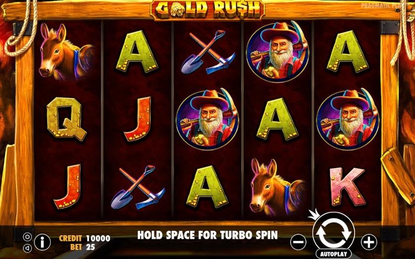 Визуальный интерфейс слота Gold Rush